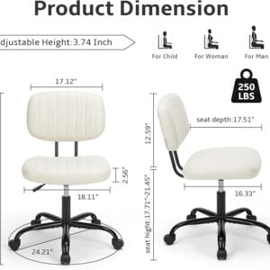 DUMOS Armless Home Office Chair