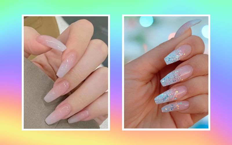 Soft Ombre Effects summer coffin nails