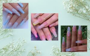 summer coffin acrylic nails