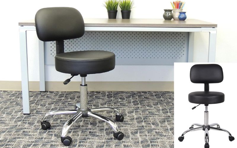 Boss Office Products Be Well Medical Spa Stool with Back